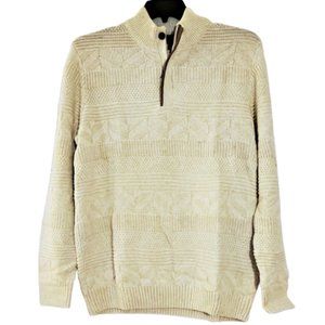 Tasso Elba Men's Sweater ¼ Zipper Long Sleeve Pullover 100% Cotton Size L